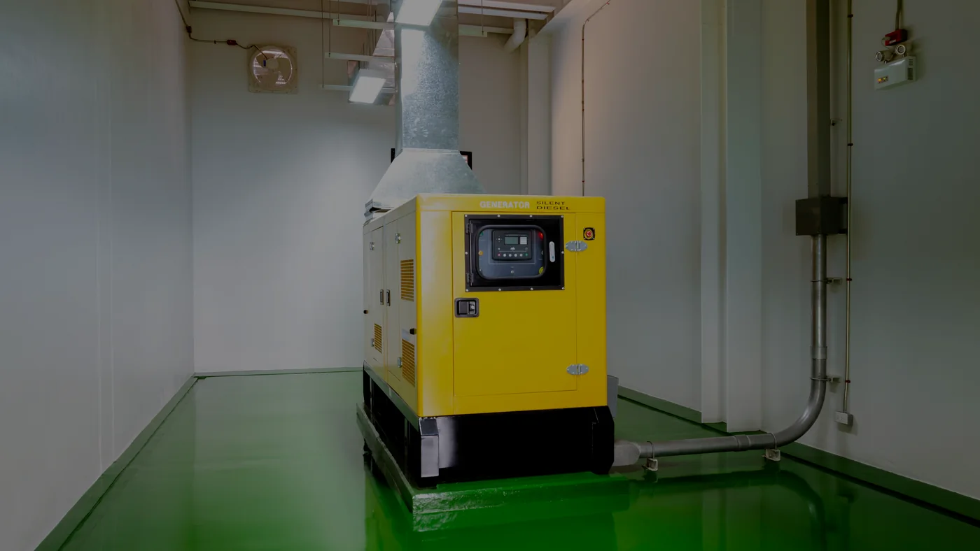 Refrigerante para grupo electrógeno: sala de grupos diésel de respaldo en una operación industrial