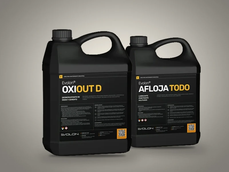 Productos Evolon Oxiout D y Afloja Todo